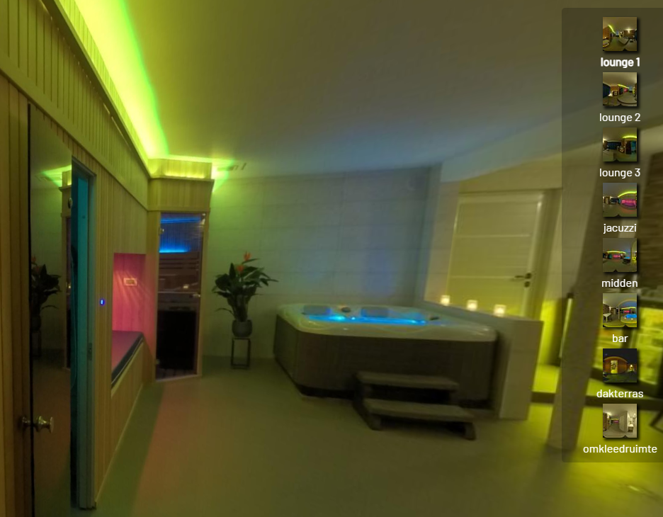 Sfeervolle privésauna met sauna en jacuzzi